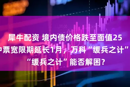 犀牛配资 境内债价格跌至面值25%，两笔中票宽限期延长1月，万科“缓兵之计”能否解困？